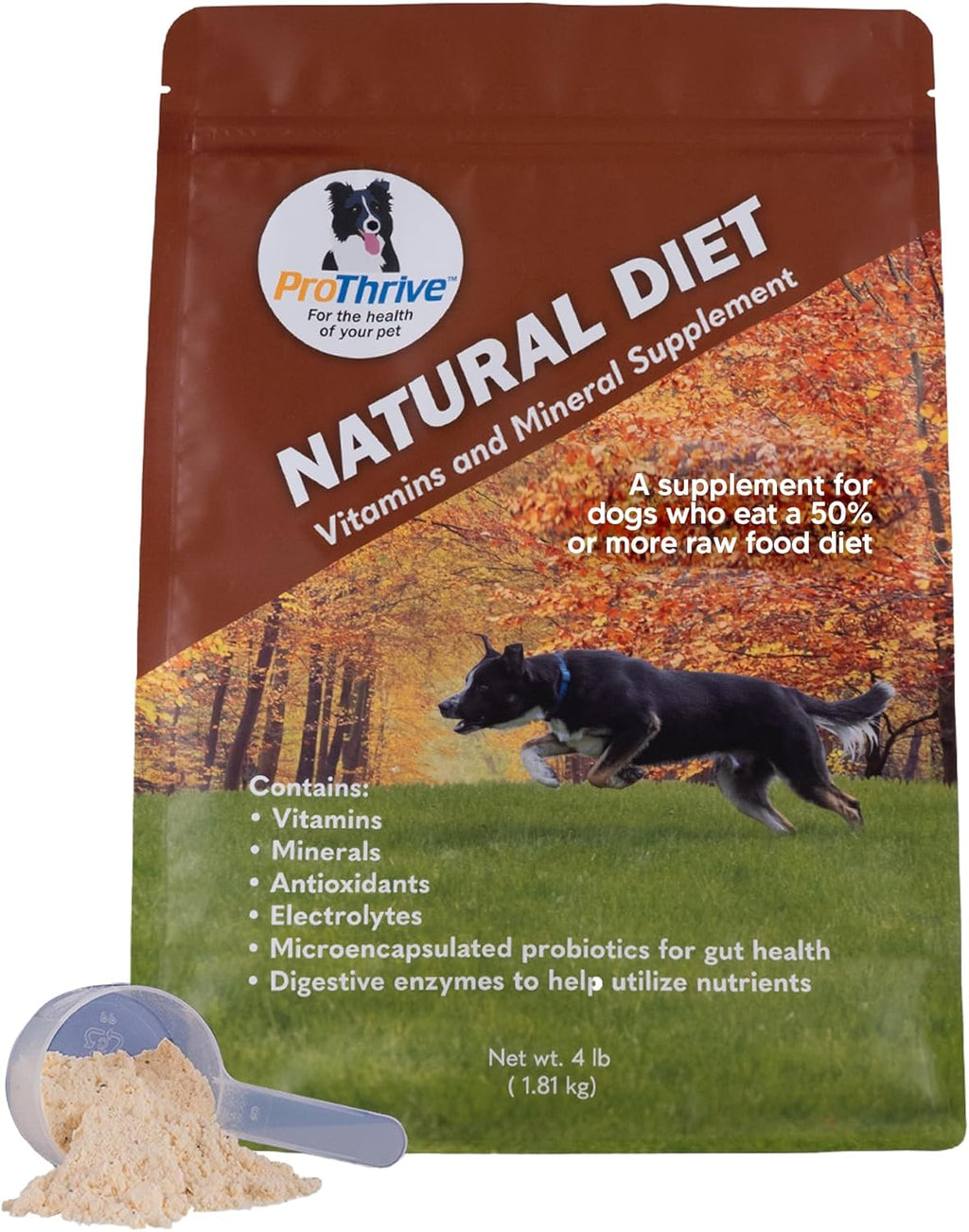 ProThrive Canine Natural Diet Supplement, Dog Vitamins and Supplements Powder, Supports Digestion & Balanced Canine Nutrition, Powder Supplement for All Breeds, 4 lb Bag