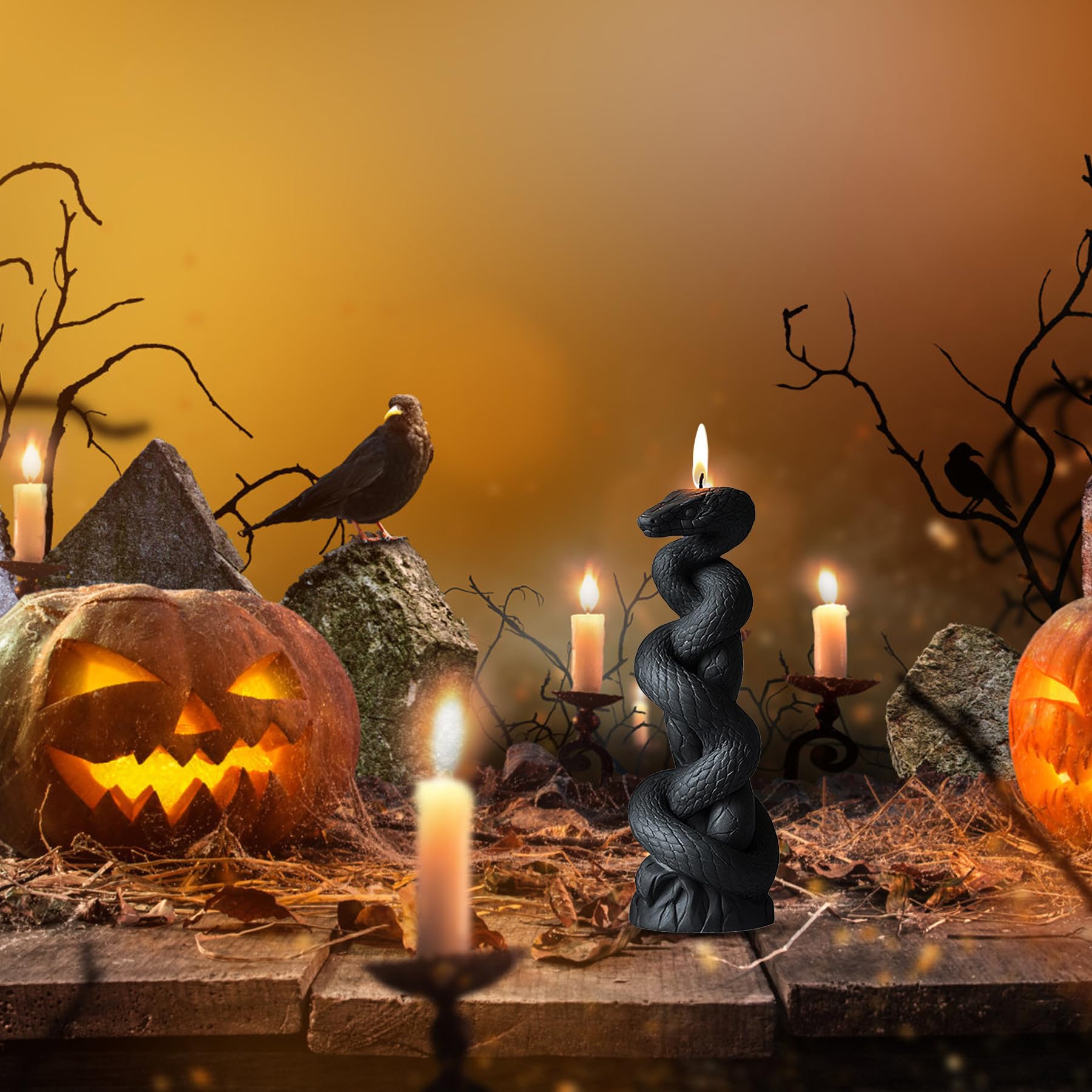 Halloween Candle Mold for Candle Making, 3DSilicone Mold for Resin Casting DIY Plaster Polymer Clay Home Decoration (Witch)