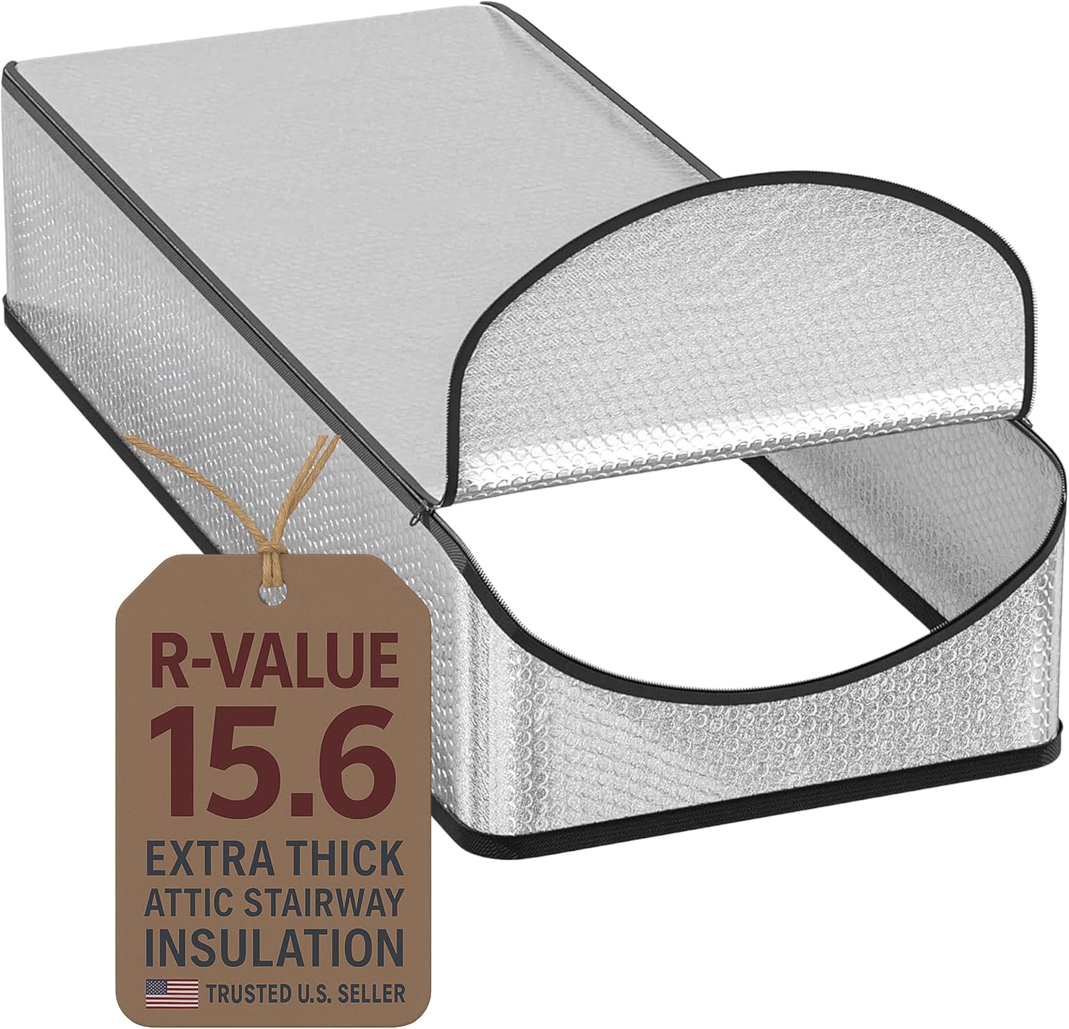 Attic Door Insulation Cover for Pull Down Ladder or Stair 25" x 54" x 11"- R-Value 15.6 Extra Thick Fire Proof Attic Tent Stairway Insulator with Easy Installation, Door Seal Hatch by Miloo