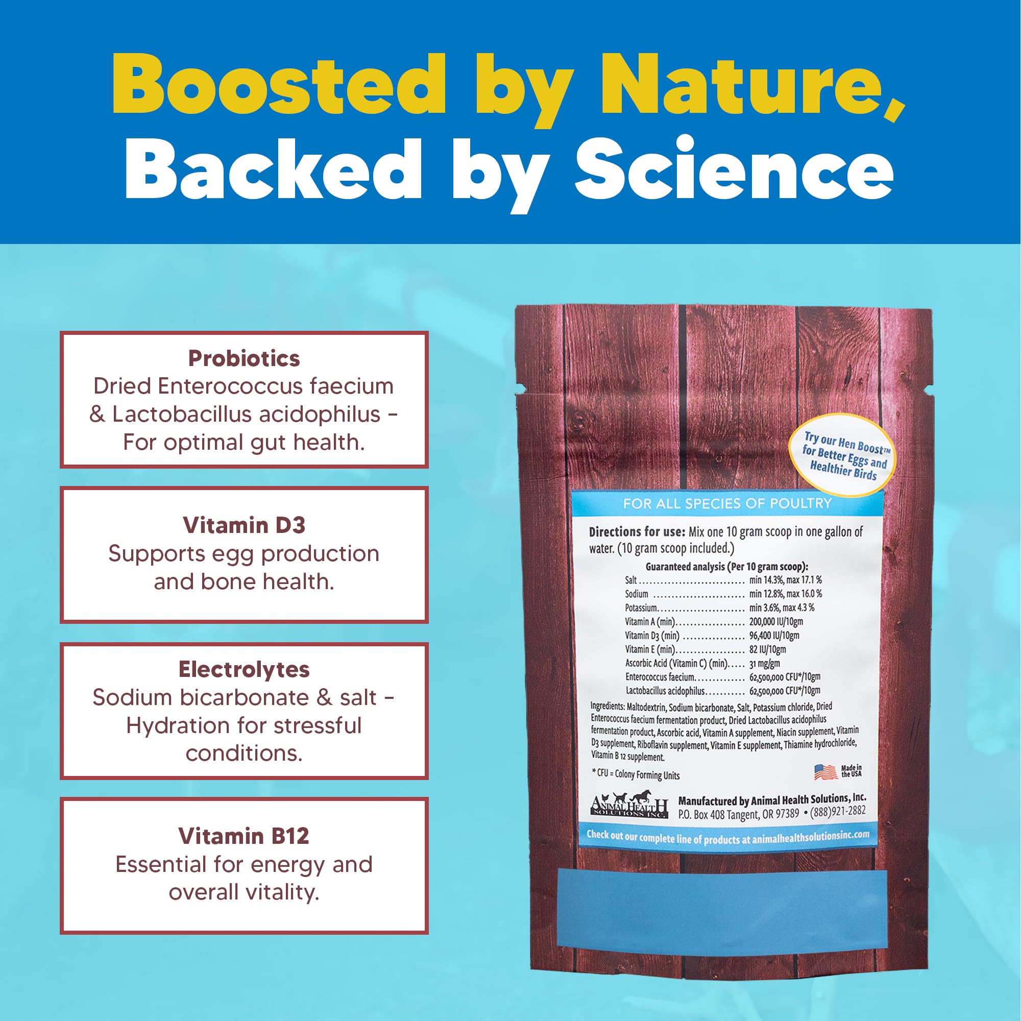 Equerry's Flock PRO Chick Boost Probiotic - Probiotics, Vitamins, Minerals and Electrolytes for Chickens | Chicken Vitamins and Supplements for All Poultry - 8oz