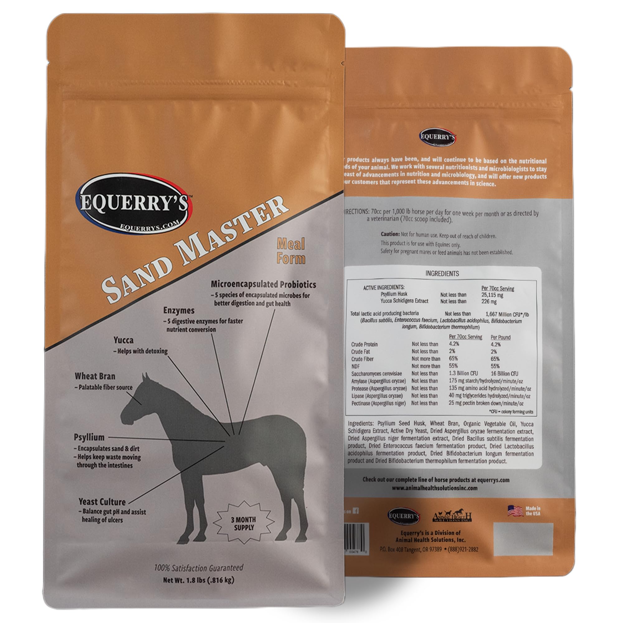 Equerry's Sand Master Horse Supplement - Supports Sand Removal & Overall Digestive Health for Horses | Fecal Clearance for Horses | Psyllium | Appetite Stimulation - 3.6lb