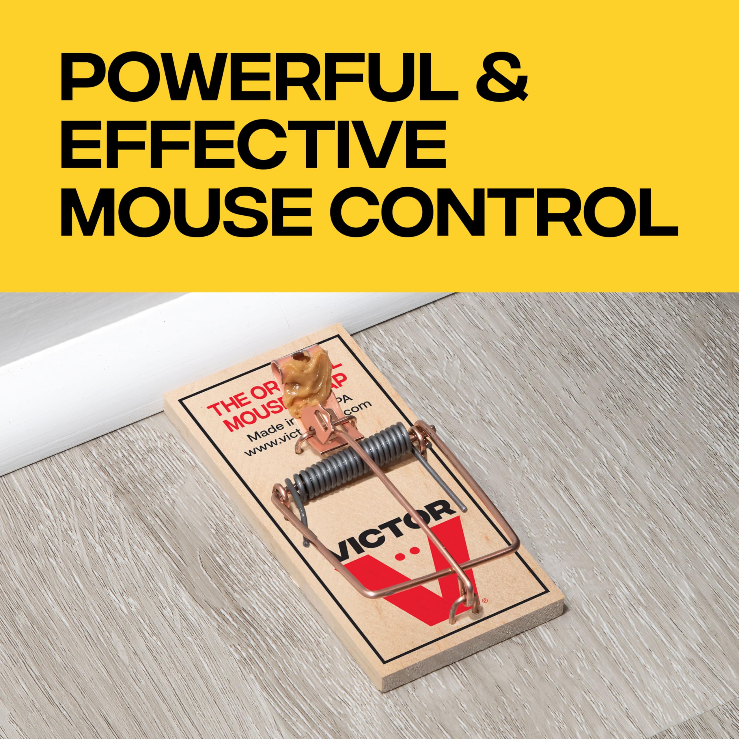 Victor Mouse Traps M035-12, Plastic Pedal, Sustainably Sourced FSC Wood, Wooden Mouse Traps, 12 Pack