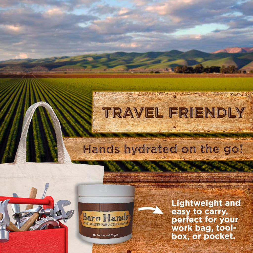 Equerry's Barn Hands Moisturizer for Active Hands | Hand Cream for Dry and Cracked finger tips | Non-Greasy Hand-Repair Cream | 3 Oz, Peppermint Scent