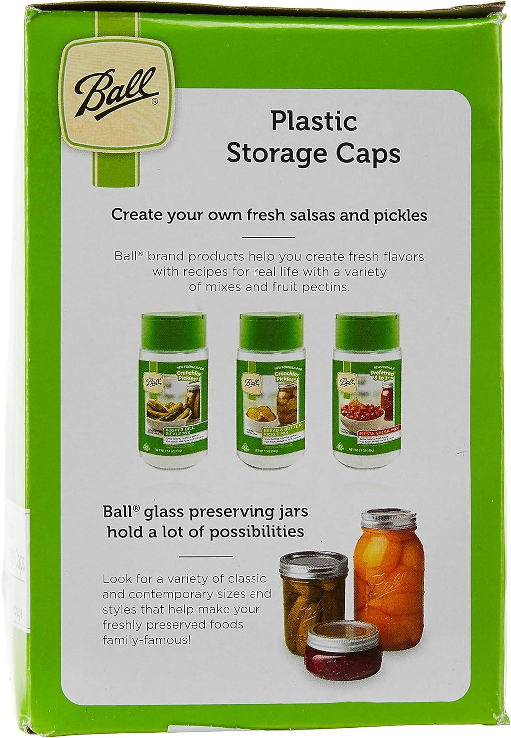Ball Wide-Mouth Plastic Storage Caps, 8-Count