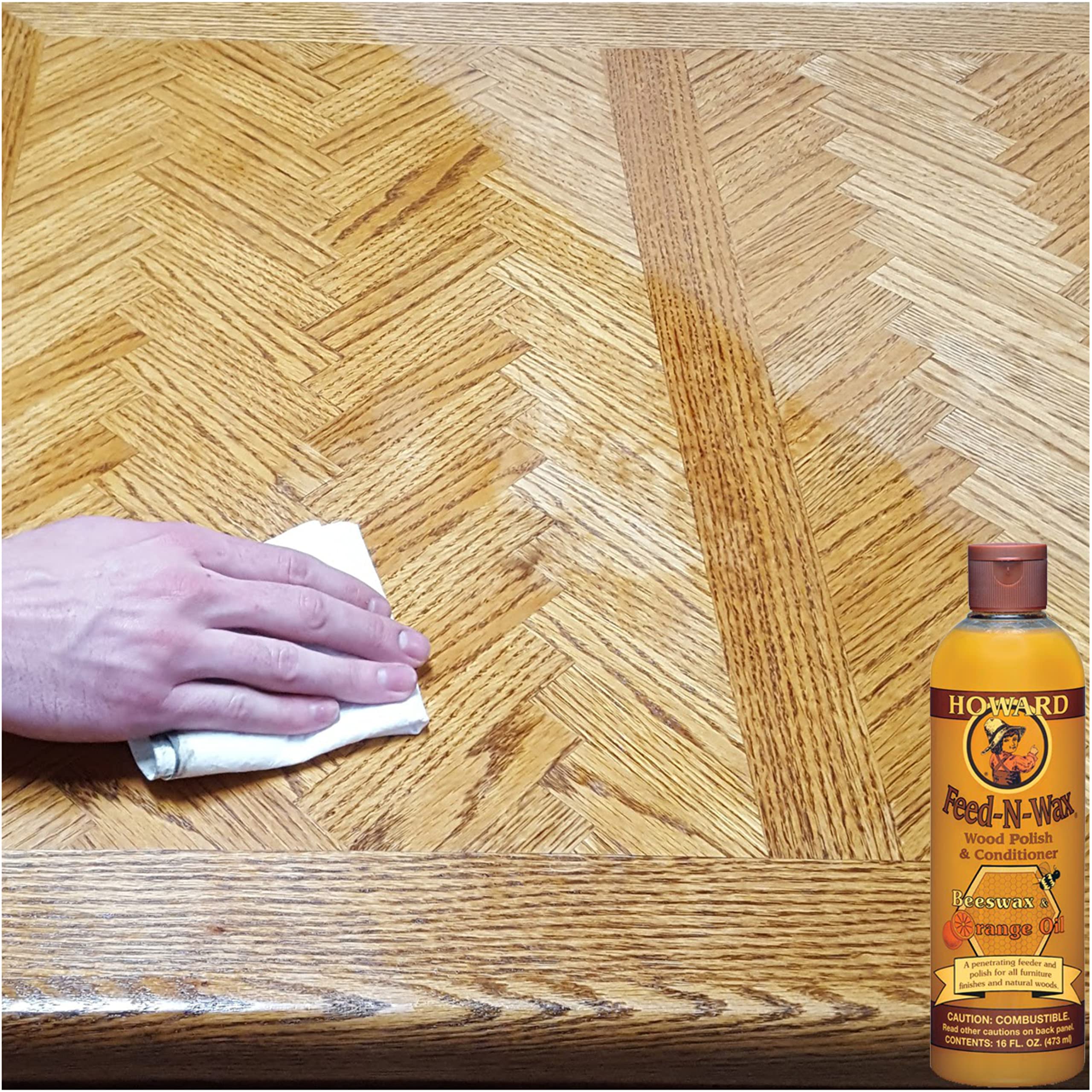 Howard Products Feed-N-Wax Wood Polish & Conditioner, 8 oz, Orange