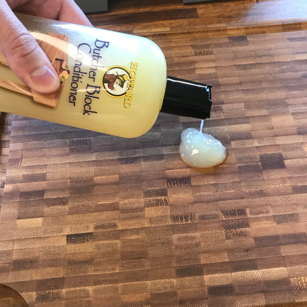 Howard Products Butcher Block Conditioner and Food Grade Mineral Oil for Wood Cutting Boards, 12 Fl Oz - Enhanced Wood Care