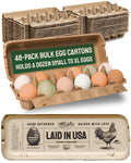 PTCOM Hatortempt Bulk Egg Cartons - 24-Pack, Reusable 12-Count Basket - Recycled Paper Pulp Protection & Ventilation - Fits Small to XL Sizes - Dozen Egg Carton Basket