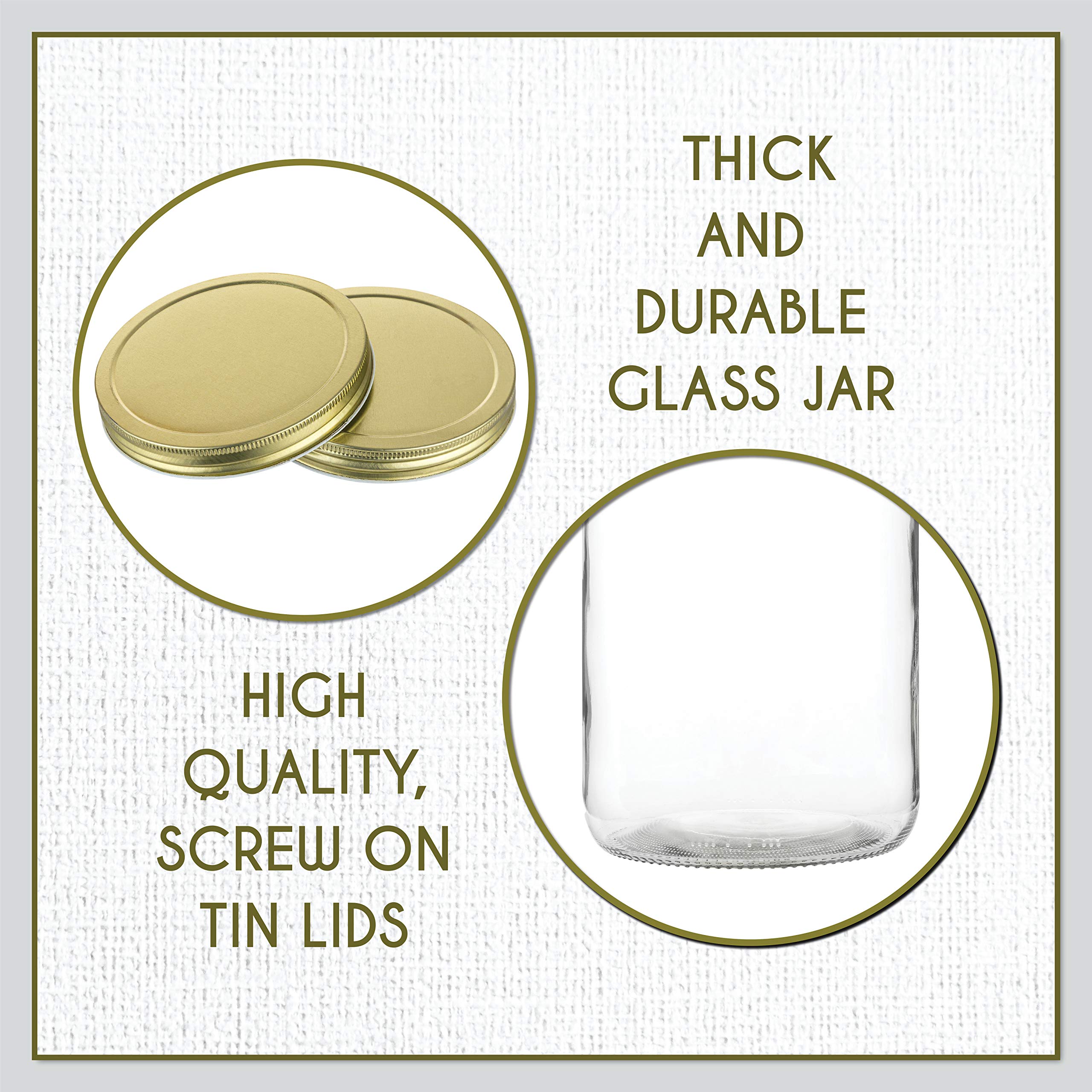 kitchentoolz 1 Gallon Glass Jar with Lid – Gallon Mason Wide Mouth Large Glass Jar for Fermenting, Pickling, Canning, Fermentation Jar, Kombucha, and Food Storage – 1 Gallon Jar Made in USA