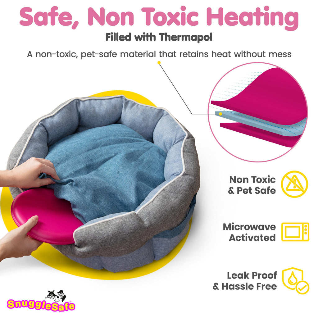 SnuggleSafe Original Microwave Heat Pad for Pets - Chew Proof, Water Resistant Heating Disc for Dogs, Cats, Rabbits, Guinea Pigs and Small Animals - Up to 10 Hours Warmth