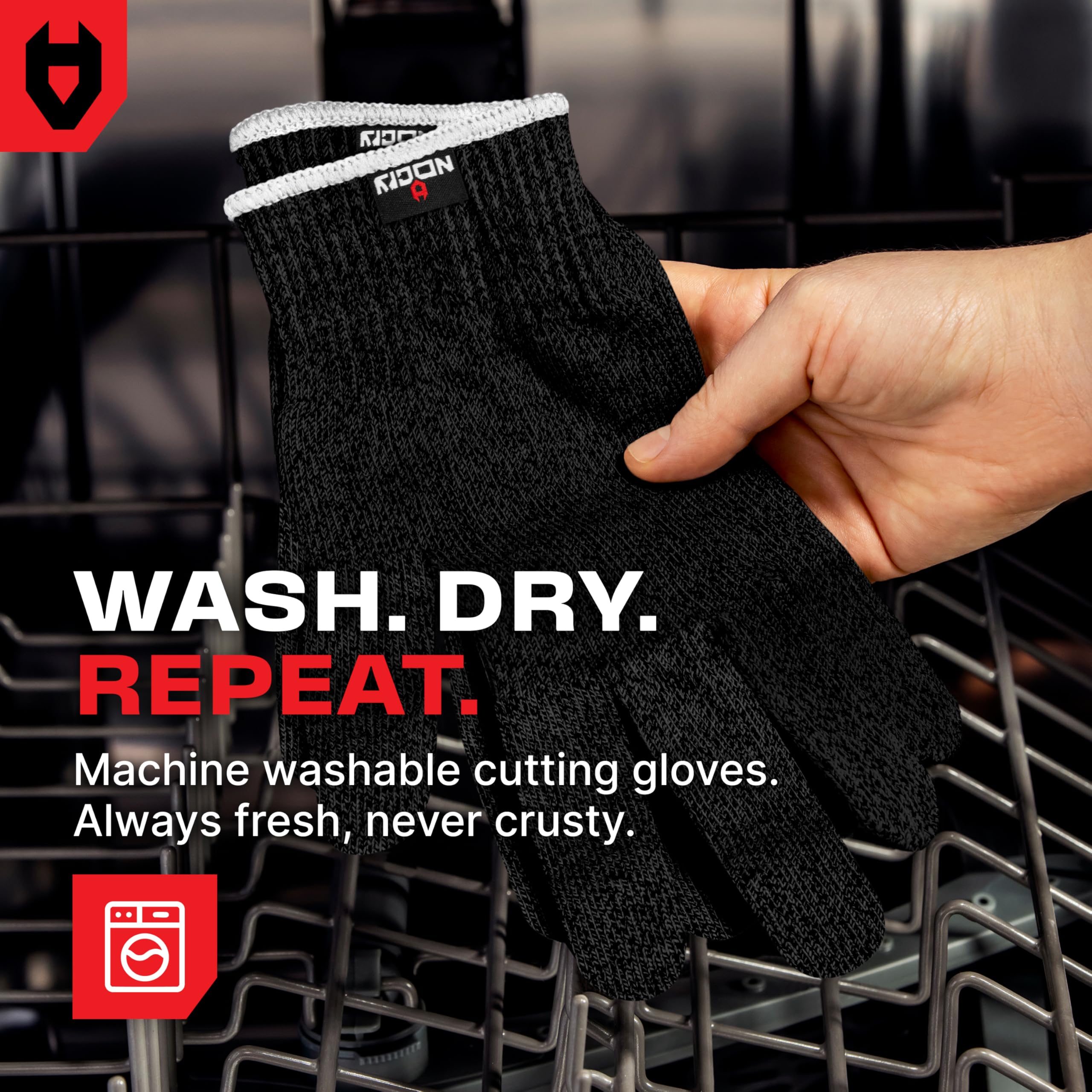 NoCry Premium Cut Resistant Gloves Food Grade — 100% Food Safe — Level 5 Meat Cutting Glove for Chefs & Butchers — Perfect Mandoline Glove or Oyster Shucking Gloves with Superior Comfort & Dexterity