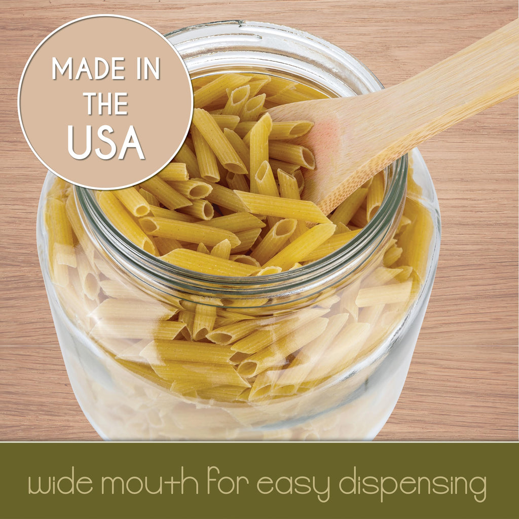 kitchentoolz Half Gallon Glass Large Mason Jar Wide Mouth with Airtight Metal Lid - 1/2 Gallon Mason Jars - BPA-Free Glass Jar with Lid - Dishwasher Safe Made in USA
