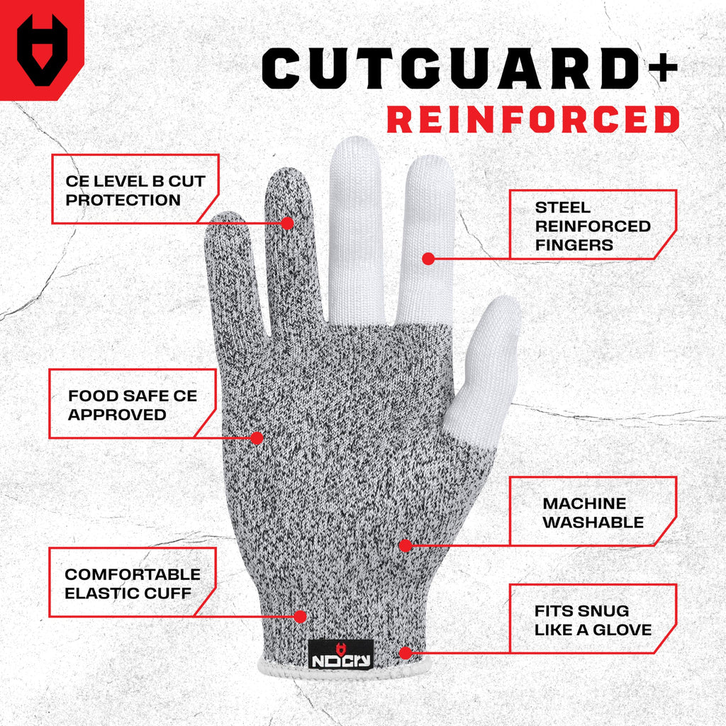 NoCry Premium Cut Resistant Gloves Food Grade — 100% Food Safe — Level 5 Meat Cutting Glove for Chefs & Butchers — Perfect Mandoline Glove or Oyster Shucking Gloves with Superior Comfort & Dexterity