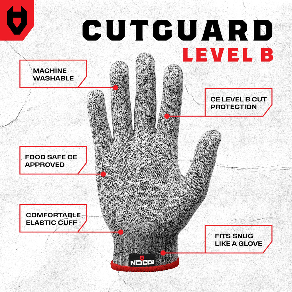 NoCry Premium Cut Resistant Gloves Food Grade — 100% Food Safe — Level 5 Meat Cutting Glove for Chefs & Butchers — Perfect Mandoline Glove or Oyster Shucking Gloves with Superior Comfort & Dexterity