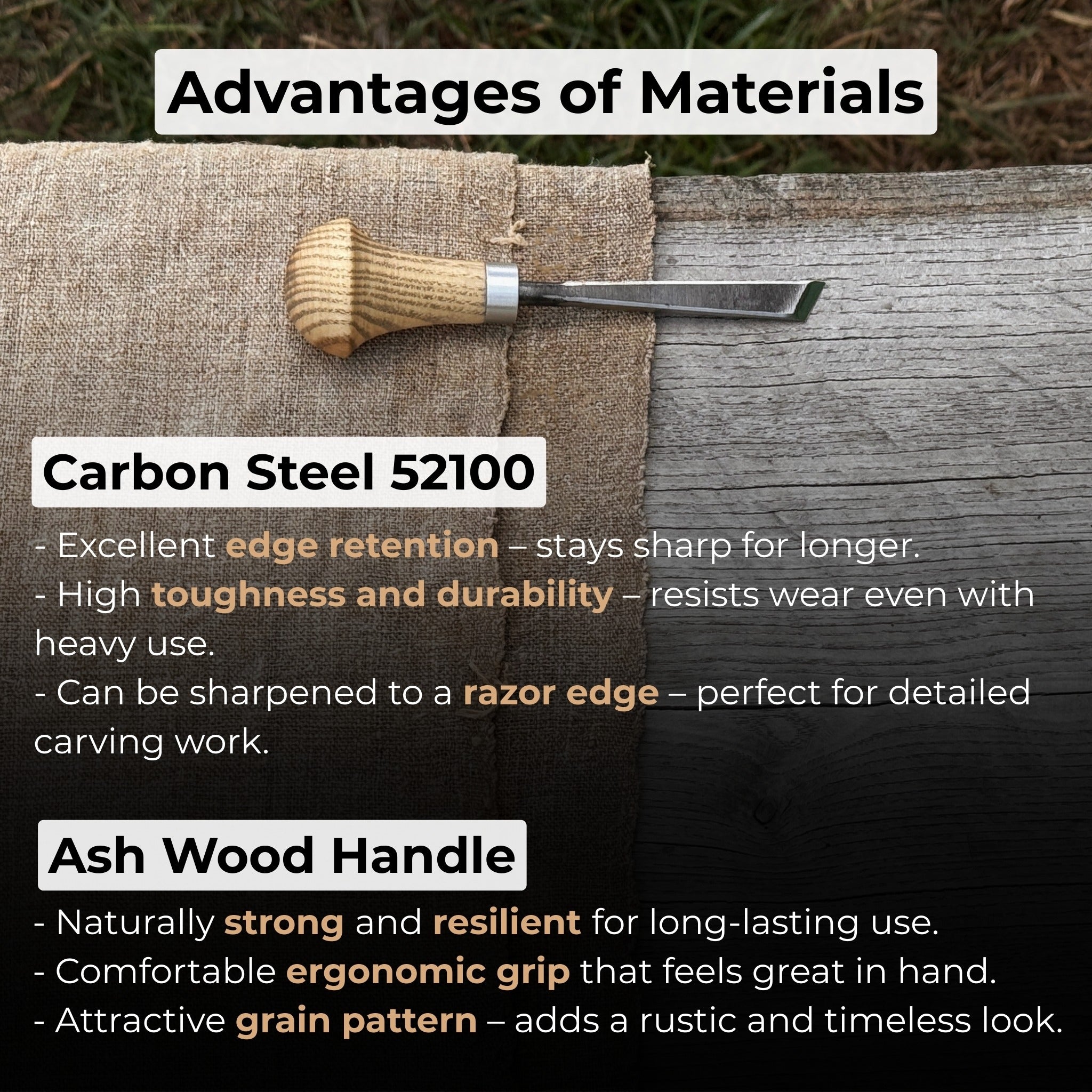 Angled Bevel Carving Chisel with Palm Handle – 10 mm (0.39 inches)