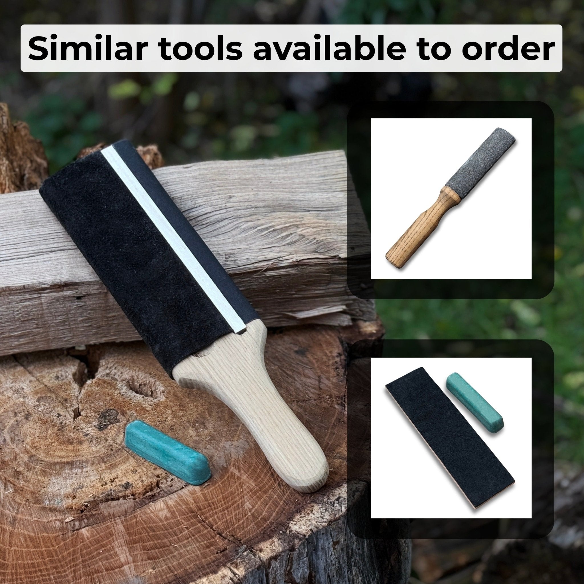 Dual-Sided Leather Paddle Strop For Hook Knives & Gouges