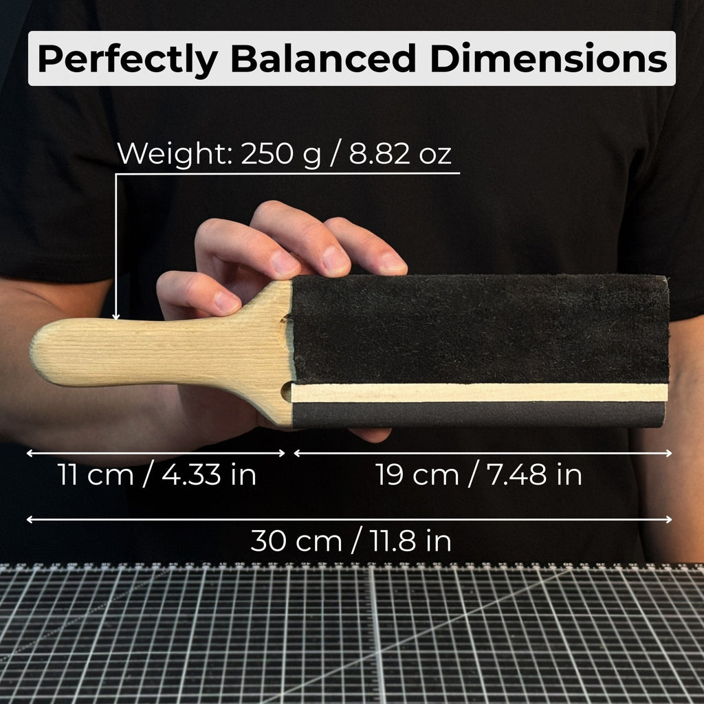 Dual-Sided Leather Paddle Strop For Hook Knives & Gouges