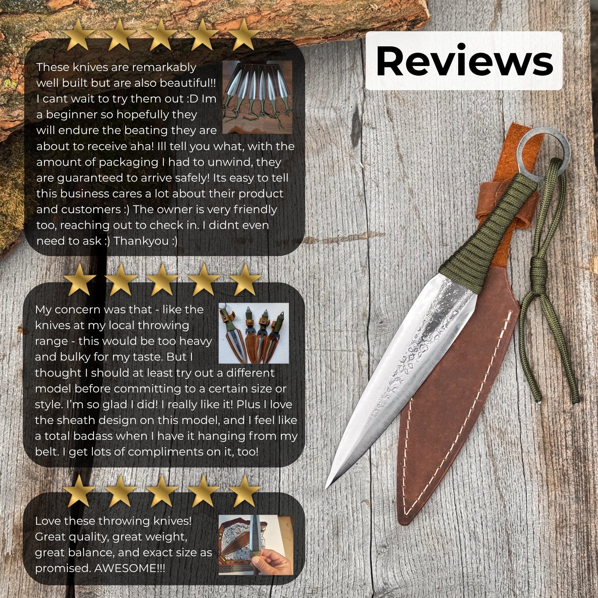 Hand-Forged Throwing Knife – 23 cm (9 in) with Leather Belt Sheath