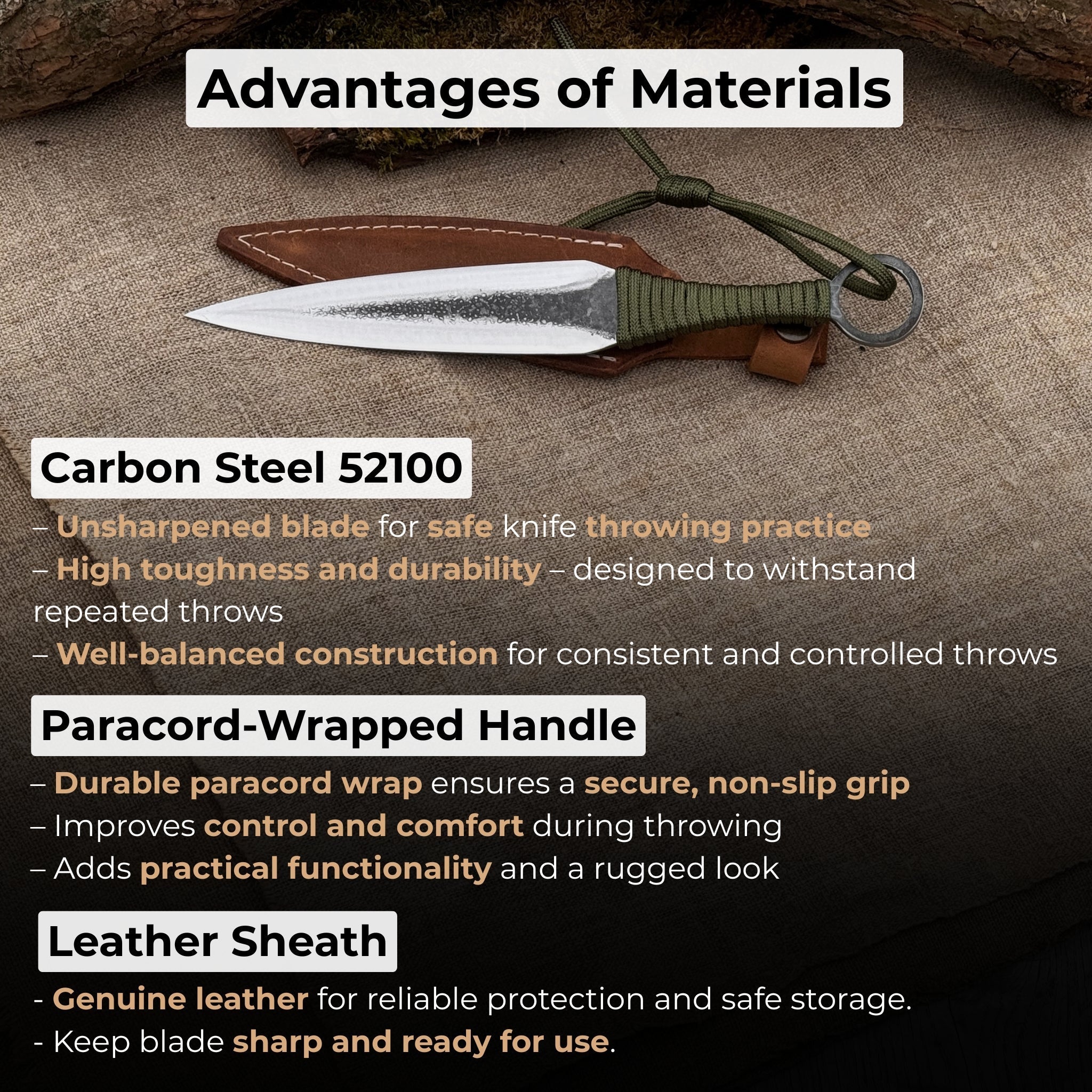 Hand-Forged Throwing Knife, 23 cm (9 inches)