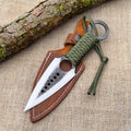 Hand-Forged Throwing Knife with Leather Belt Sheath, 19 cm (7.48 inches)