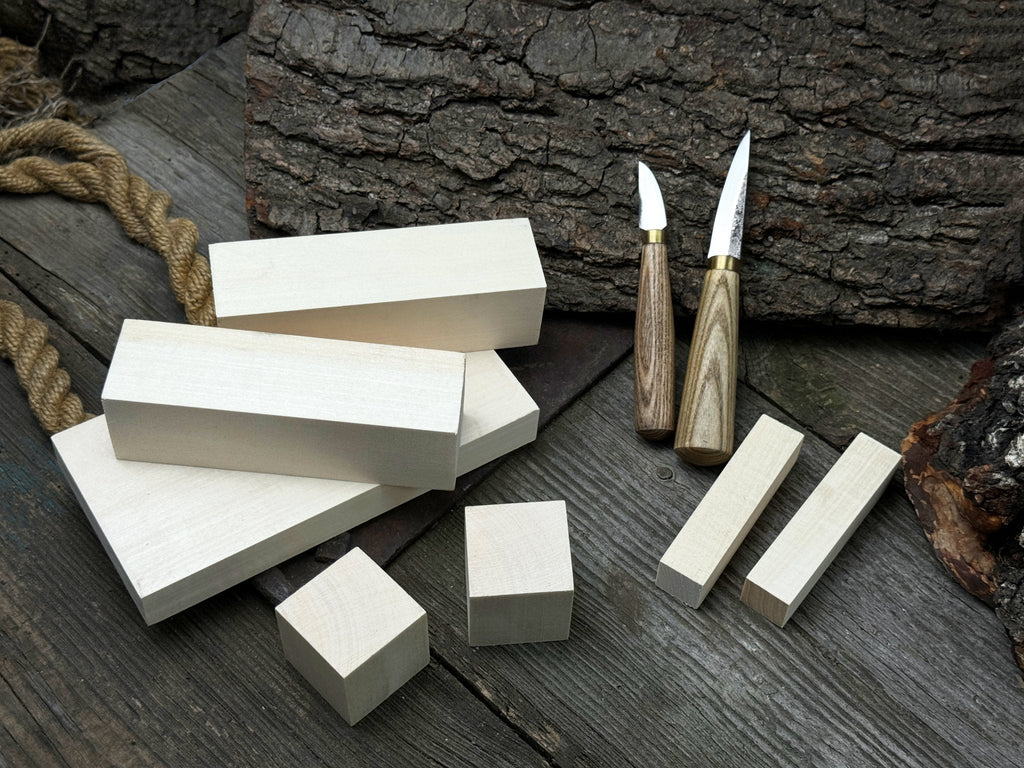 Hand-Forged Wood Carving Tool Set with Wooden Blanks WS8