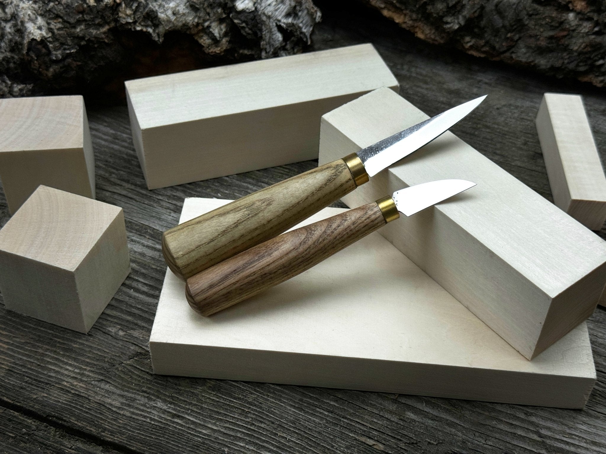 Hand-Forged Wood Carving Tool Set with Wooden Blanks WS8