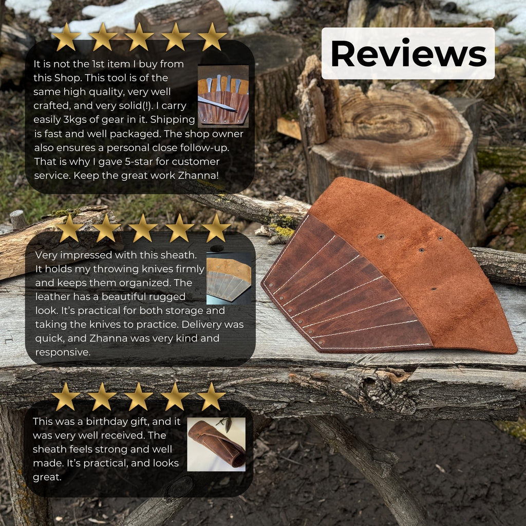 Leather Case for 6 Throwing Knives