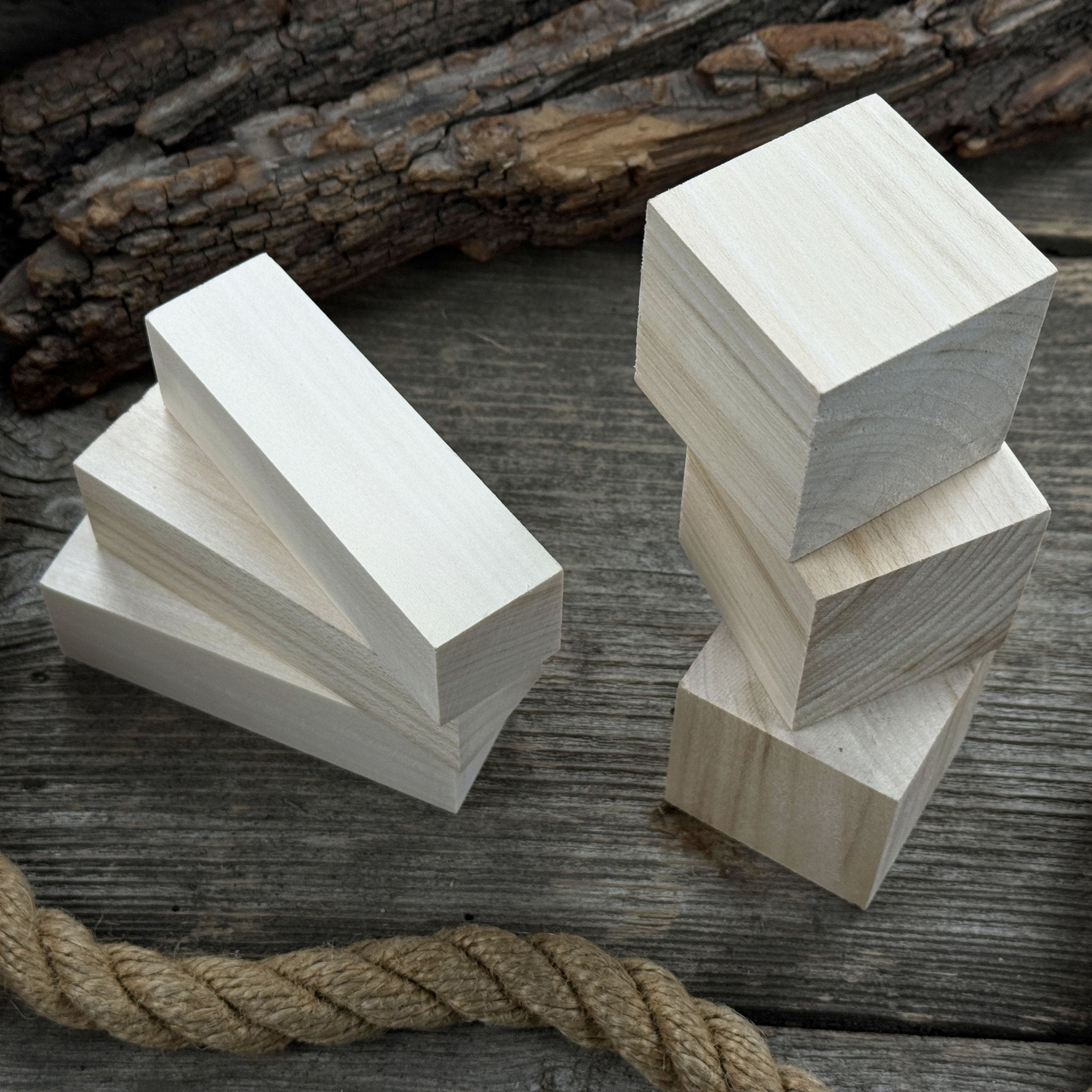 Set of 16 Linden Wood Carving Blanks