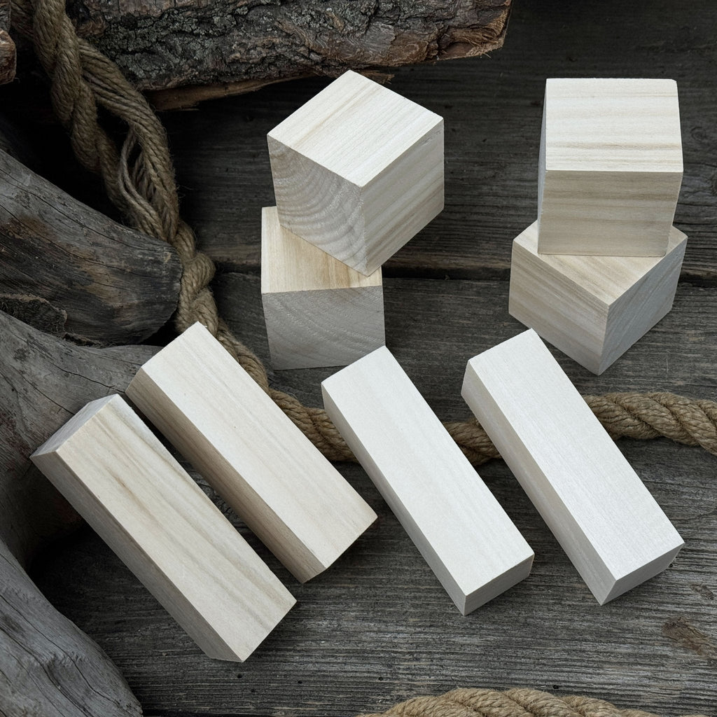 Set of 16 Linden Wood Carving Blanks