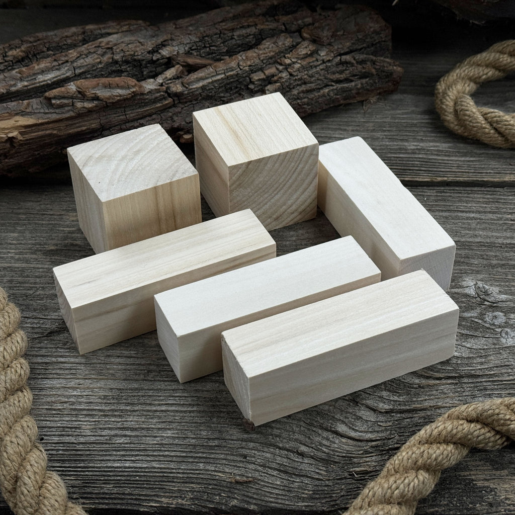 Set of 16 Linden Wood Carving Blanks