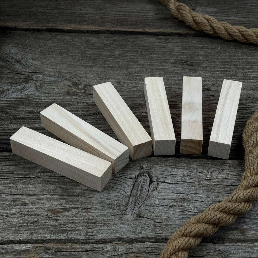 Set of 6 Linden Wood Carving Blanks, 10 x 2 x 2 cm (3.94 x 0.79 x 0.79 in)
