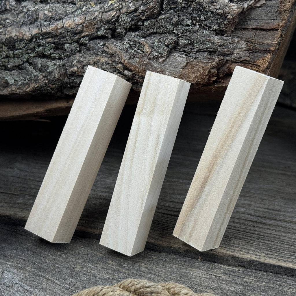 Set of 6 Linden Wood Carving Blanks, 10 x 2 x 2 cm (3.94 x 0.79 x 0.79 in)