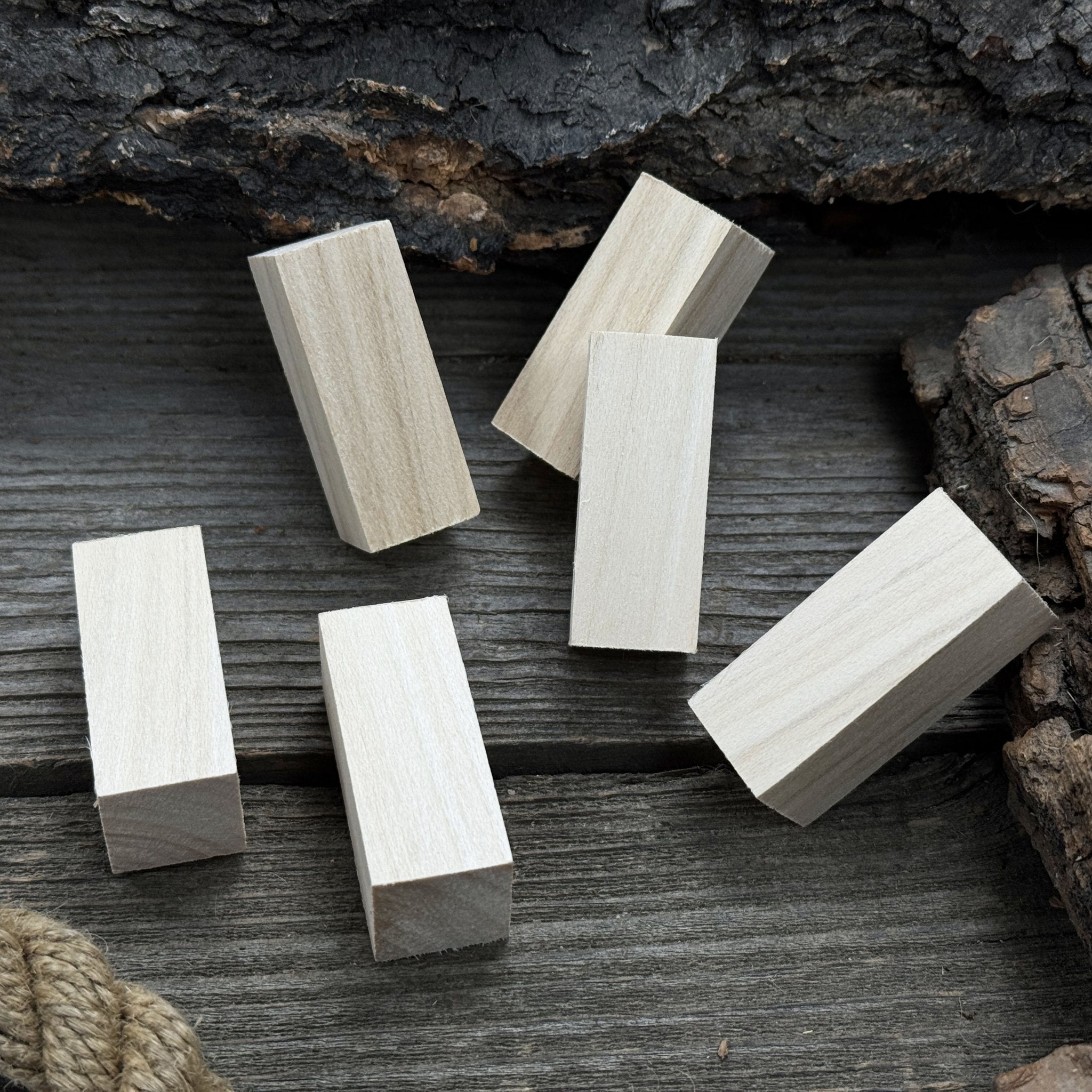 Set of 6 Linden Wood Carving Blanks, 5 × 2 × 2 cm (1.97 × 0.79 × 0.79 in)