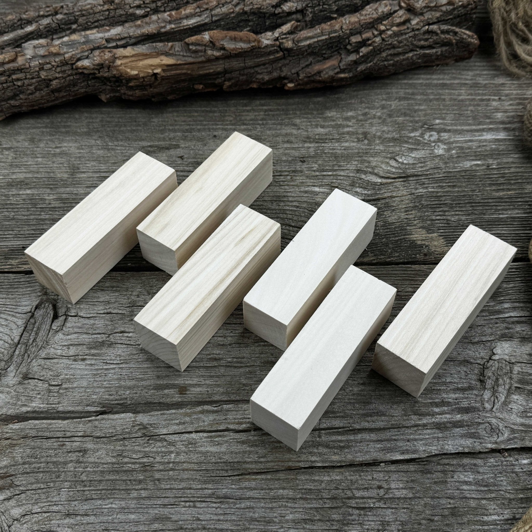 Set of 6 Medium Rectangular Linden Wood Carving Blanks