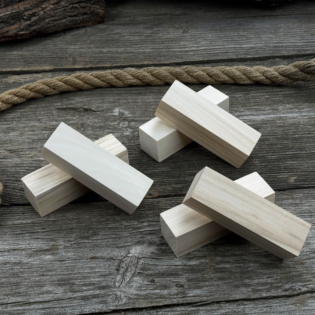 Set of 6 Medium Rectangular Linden Wood Carving Blanks