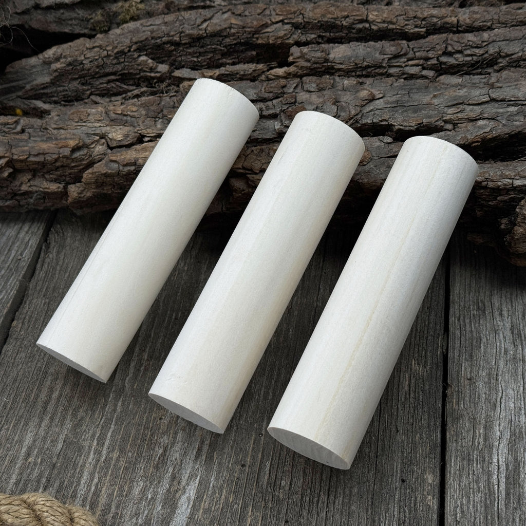Set of 6 Round Linden Wood Carving Blanks