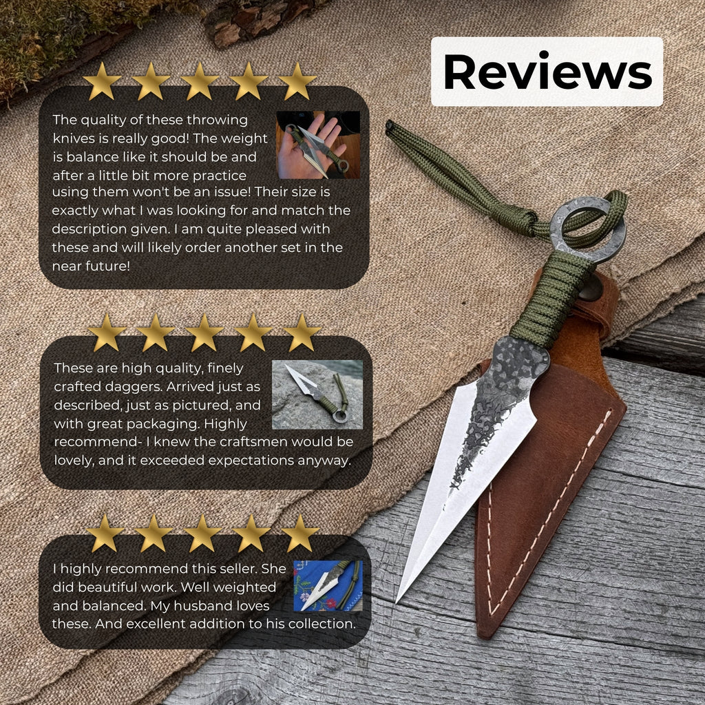 Throwing Knife with Leather Sheath, 16 cm (6.3 inches)