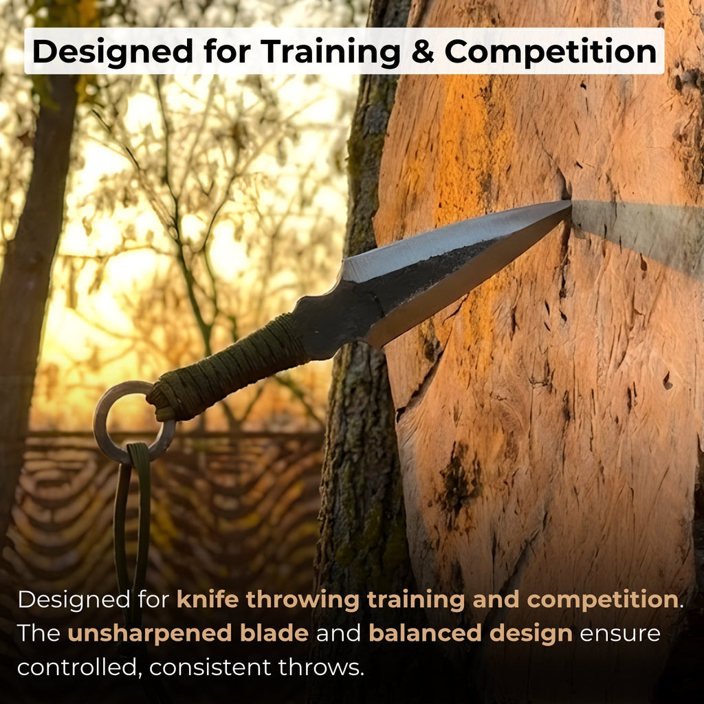 Throwing Knife with Leather Sheath, 16 cm (6.3 inches)