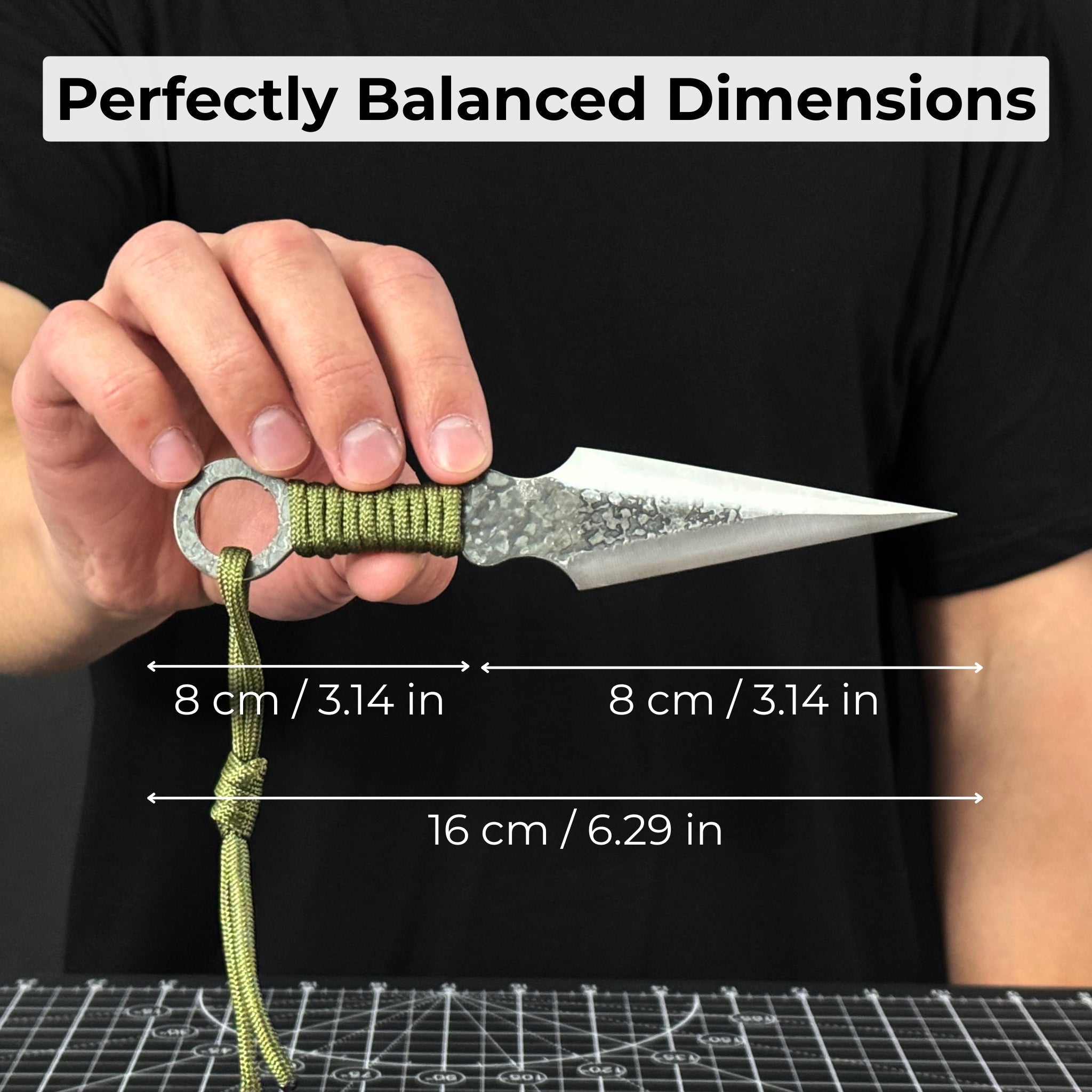 Throwing Knife with Leather Sheath, 16 cm (6.3 inches)