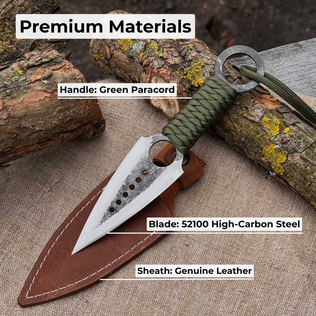 Throwing Knife with Leather Sheath, 19 cm (7.48 inches)