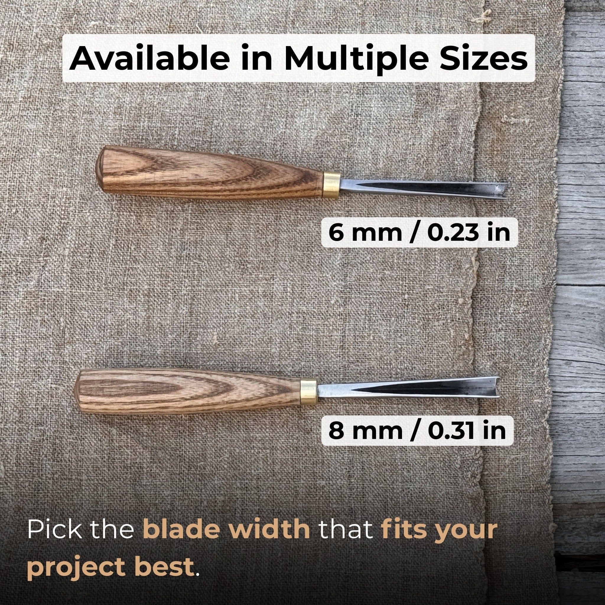 V-Parting Chisel 60 Degree, Blade 8 mm (0.31 inches)