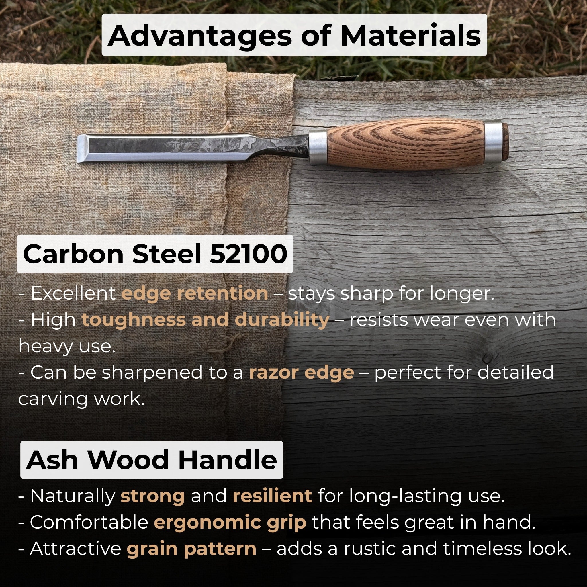 Wood Carving Chisel, 10 - 50 mm (0.39 - 1.97 inches)